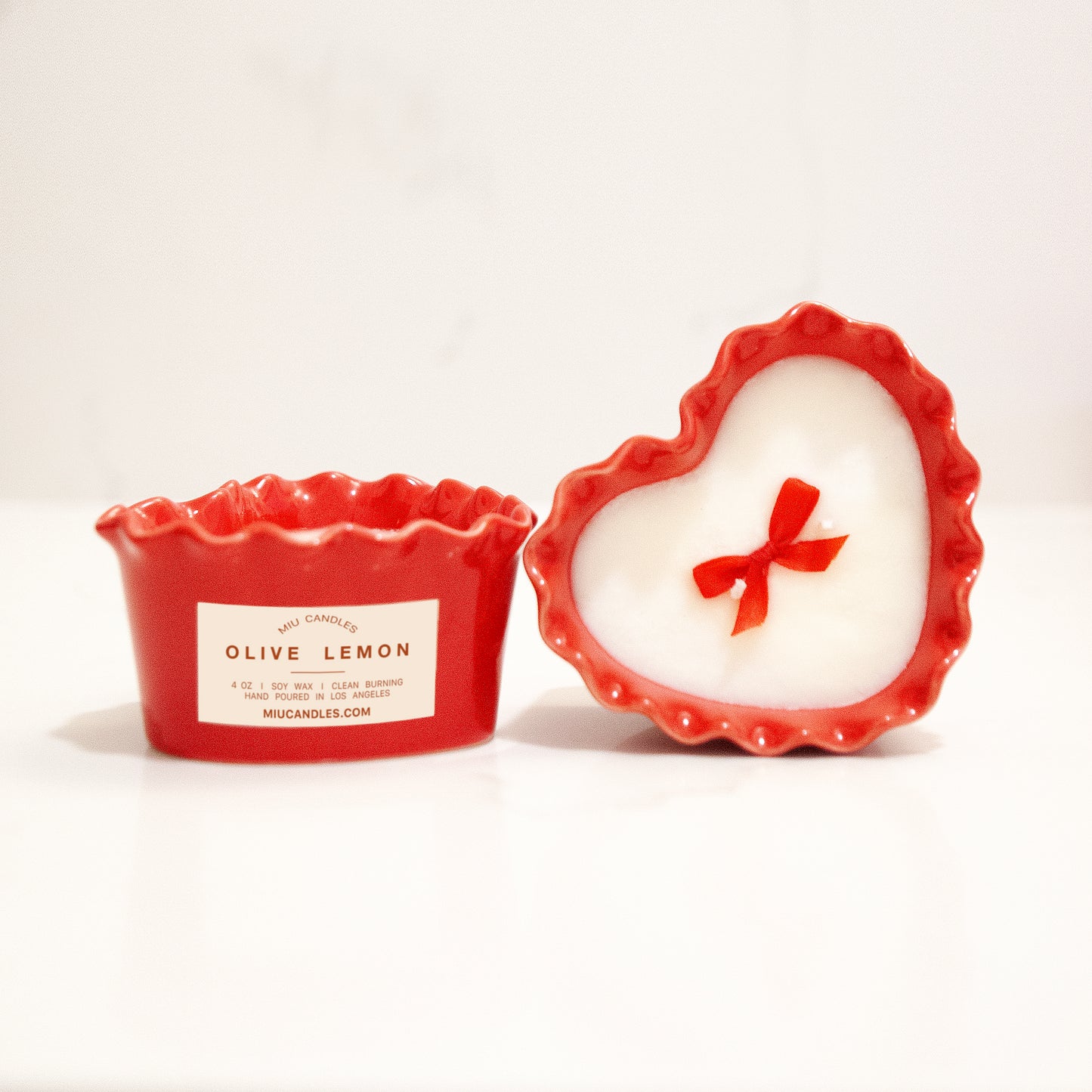 Ceramic Heart Shaped Candle (4 oz)
