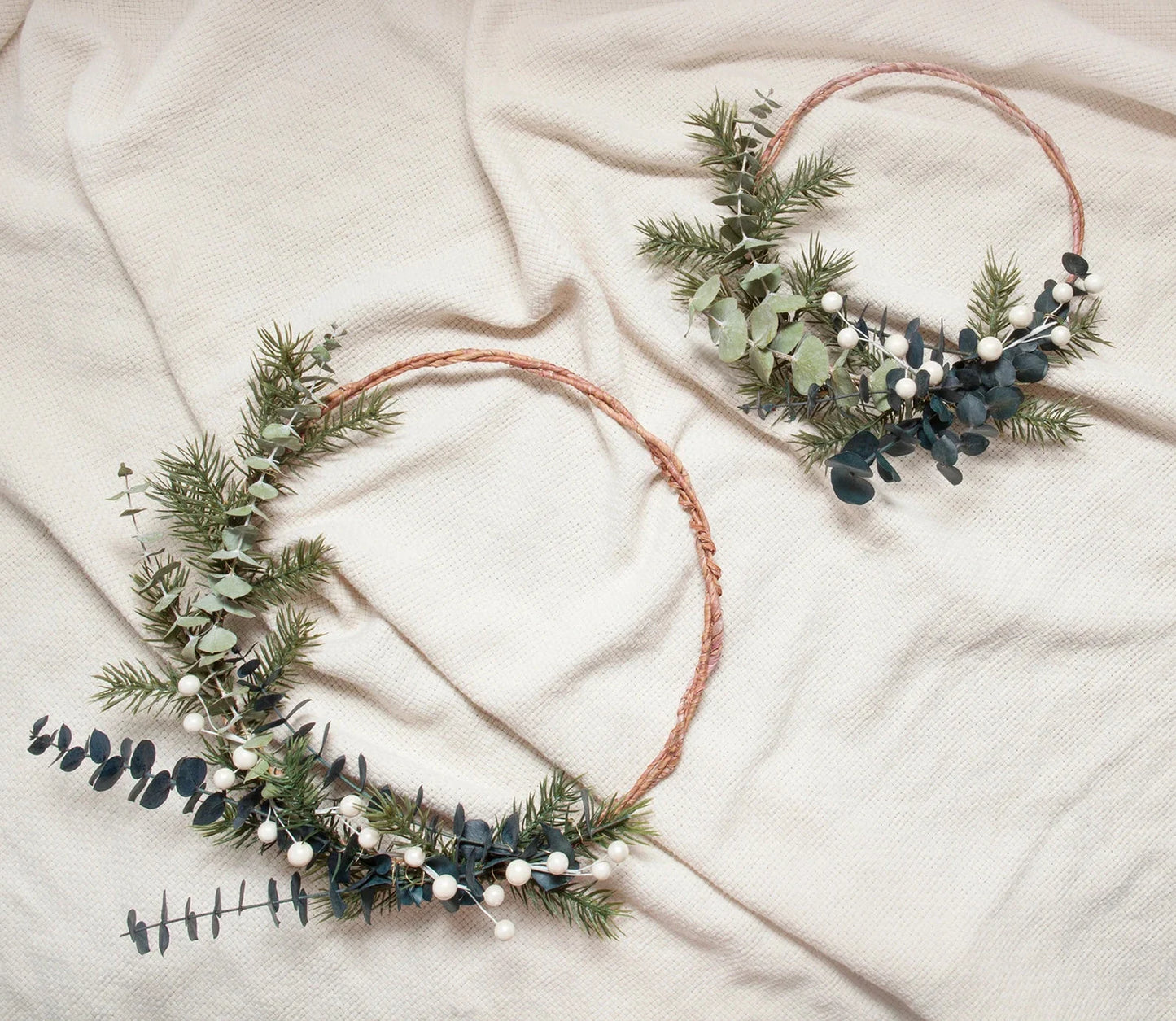 DRIED EUCALYPTUS FAUX BERRY GREENERY WREATH