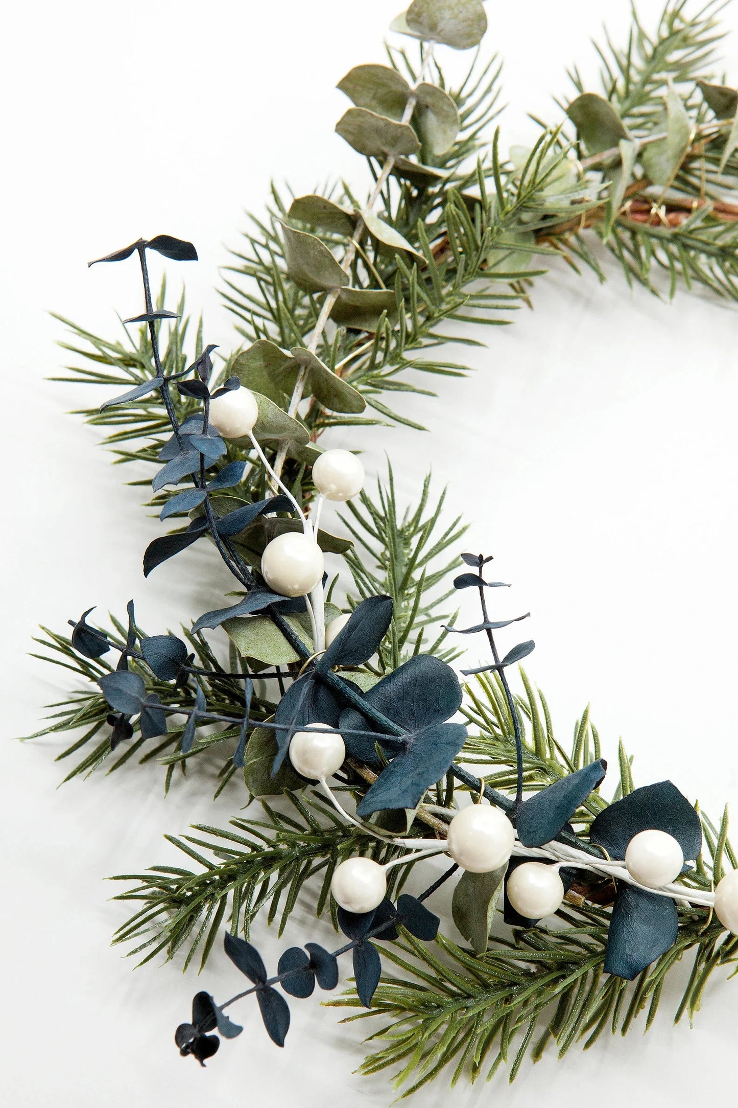 DRIED EUCALYPTUS FAUX BERRY GREENERY WREATH