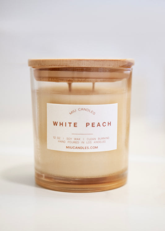 WHITE PEACH - 12 oz Soy Candle